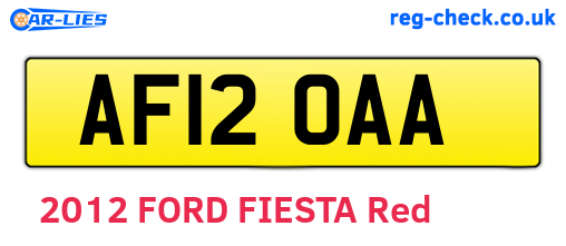 AF12OAA are the vehicle registration plates.