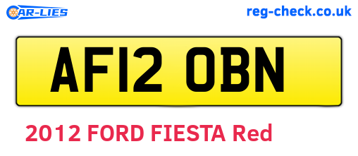 AF12OBN are the vehicle registration plates.