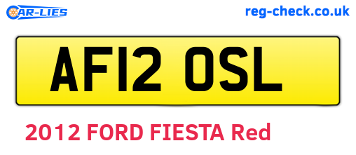AF12OSL are the vehicle registration plates.