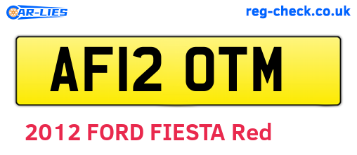 AF12OTM are the vehicle registration plates.