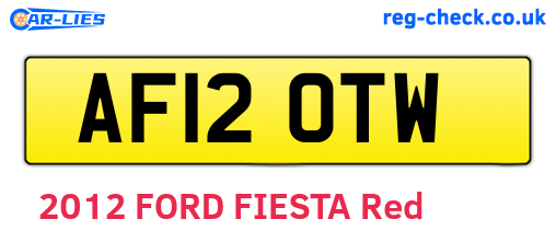 AF12OTW are the vehicle registration plates.
