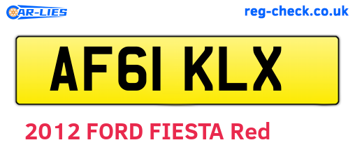 AF61KLX are the vehicle registration plates.