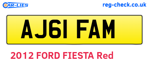 AJ61FAM are the vehicle registration plates.