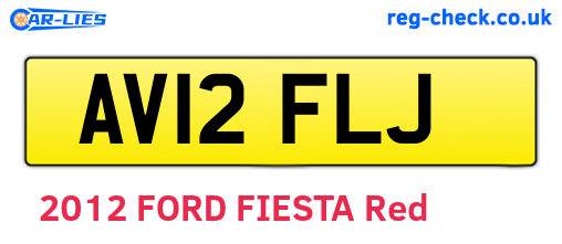 AV12FLJ are the vehicle registration plates.