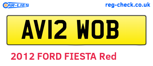 AV12WOB are the vehicle registration plates.
