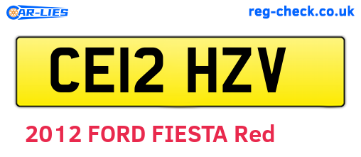 CE12HZV are the vehicle registration plates.