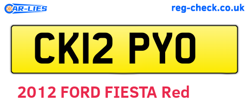 CK12PYO are the vehicle registration plates.