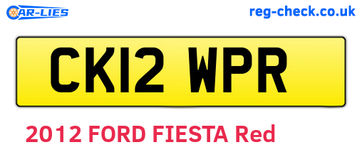 CK12WPR are the vehicle registration plates.