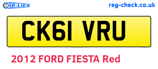 CK61VRU are the vehicle registration plates.