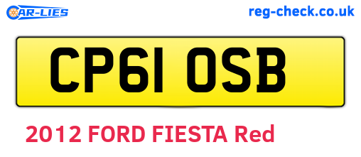 CP61OSB are the vehicle registration plates.