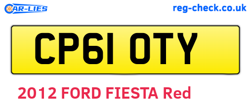 CP61OTY are the vehicle registration plates.