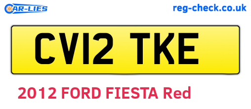CV12TKE are the vehicle registration plates.
