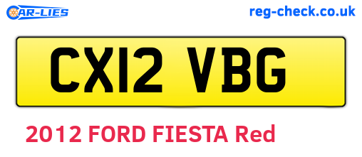 CX12VBG are the vehicle registration plates.