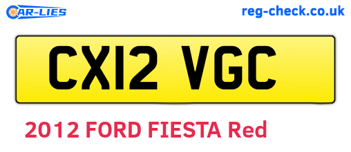CX12VGC are the vehicle registration plates.