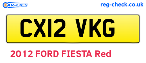 CX12VKG are the vehicle registration plates.