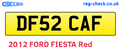 DF52CAF are the vehicle registration plates.