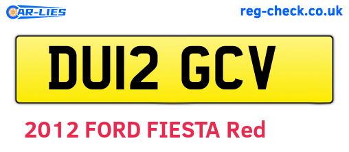 DU12GCV are the vehicle registration plates.