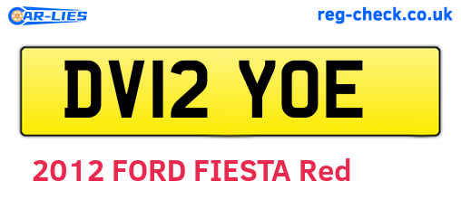 DV12YOE are the vehicle registration plates.