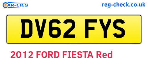 DV62FYS are the vehicle registration plates.