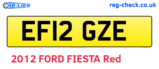 EF12GZE are the vehicle registration plates.