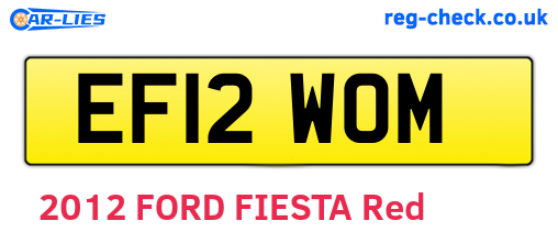EF12WOM are the vehicle registration plates.