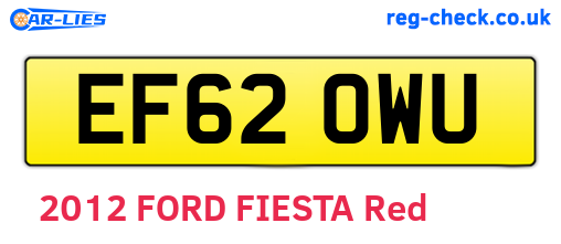 EF62OWU are the vehicle registration plates.