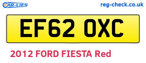 EF62OXC are the vehicle registration plates.