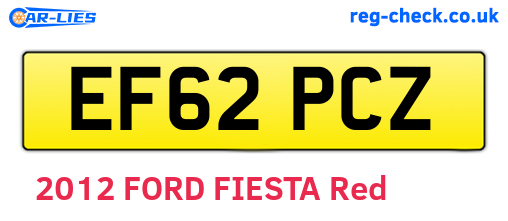EF62PCZ are the vehicle registration plates.