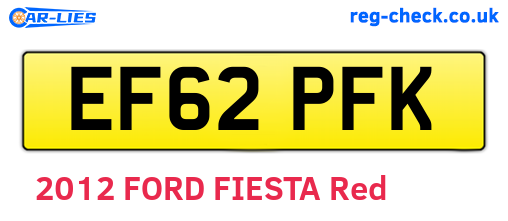 EF62PFK are the vehicle registration plates.