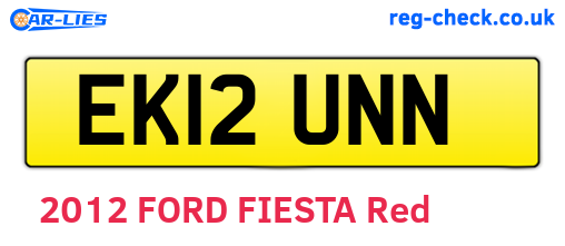 EK12UNN are the vehicle registration plates.