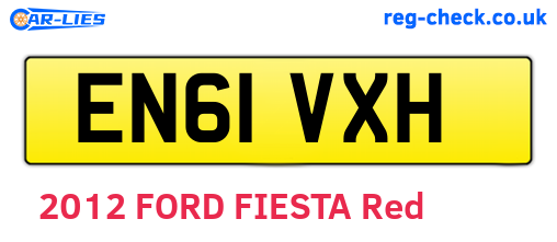 EN61VXH are the vehicle registration plates.