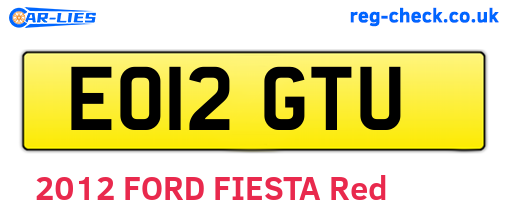 EO12GTU are the vehicle registration plates.