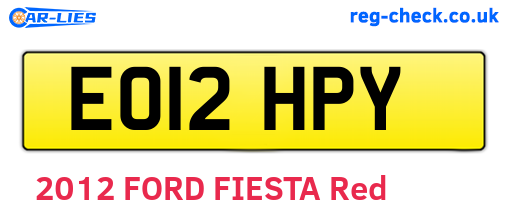 EO12HPY are the vehicle registration plates.