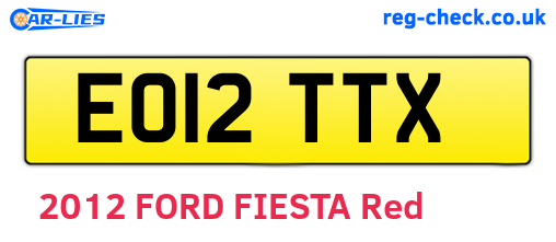 EO12TTX are the vehicle registration plates.