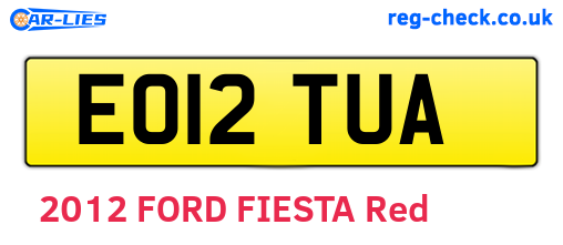 EO12TUA are the vehicle registration plates.
