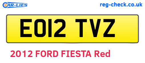 EO12TVZ are the vehicle registration plates.