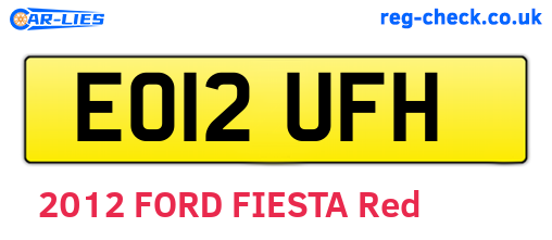 EO12UFH are the vehicle registration plates.