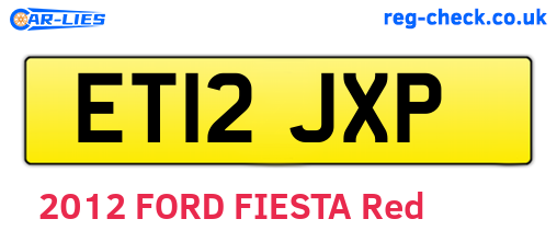 ET12JXP are the vehicle registration plates.