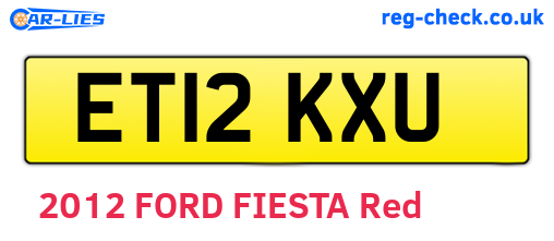 ET12KXU are the vehicle registration plates.