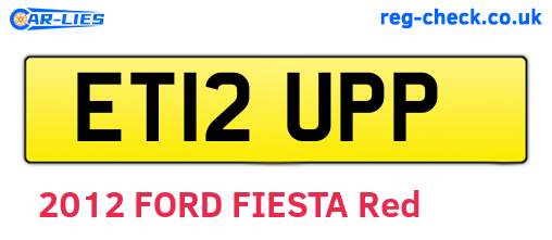 ET12UPP are the vehicle registration plates.