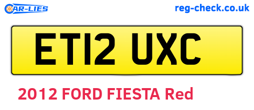 ET12UXC are the vehicle registration plates.