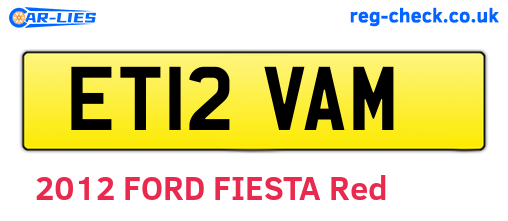 ET12VAM are the vehicle registration plates.