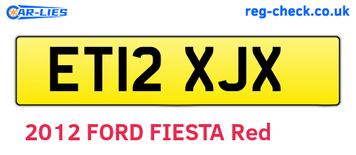 ET12XJX are the vehicle registration plates.