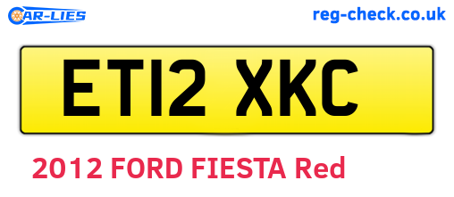 ET12XKC are the vehicle registration plates.