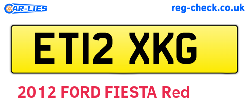 ET12XKG are the vehicle registration plates.