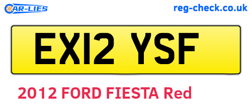 EX12YSF are the vehicle registration plates.