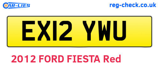 EX12YWU are the vehicle registration plates.