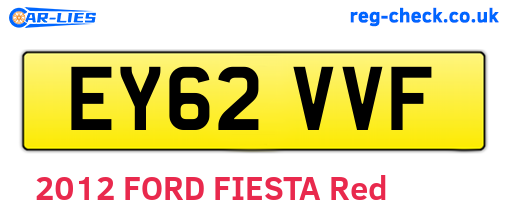 EY62VVF are the vehicle registration plates.
