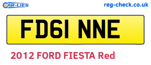 FD61NNE are the vehicle registration plates.
