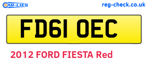 FD61OEC are the vehicle registration plates.